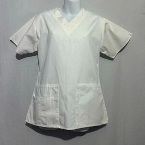 Wonderwink aero white xs soft material scrub top like new